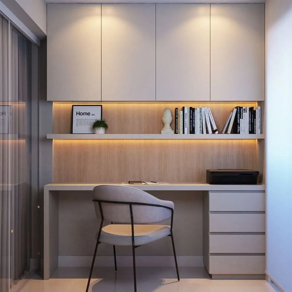 Escritorio y placard a medida para home office